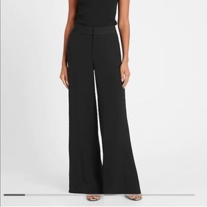High waist wide leg black pant - banana republic